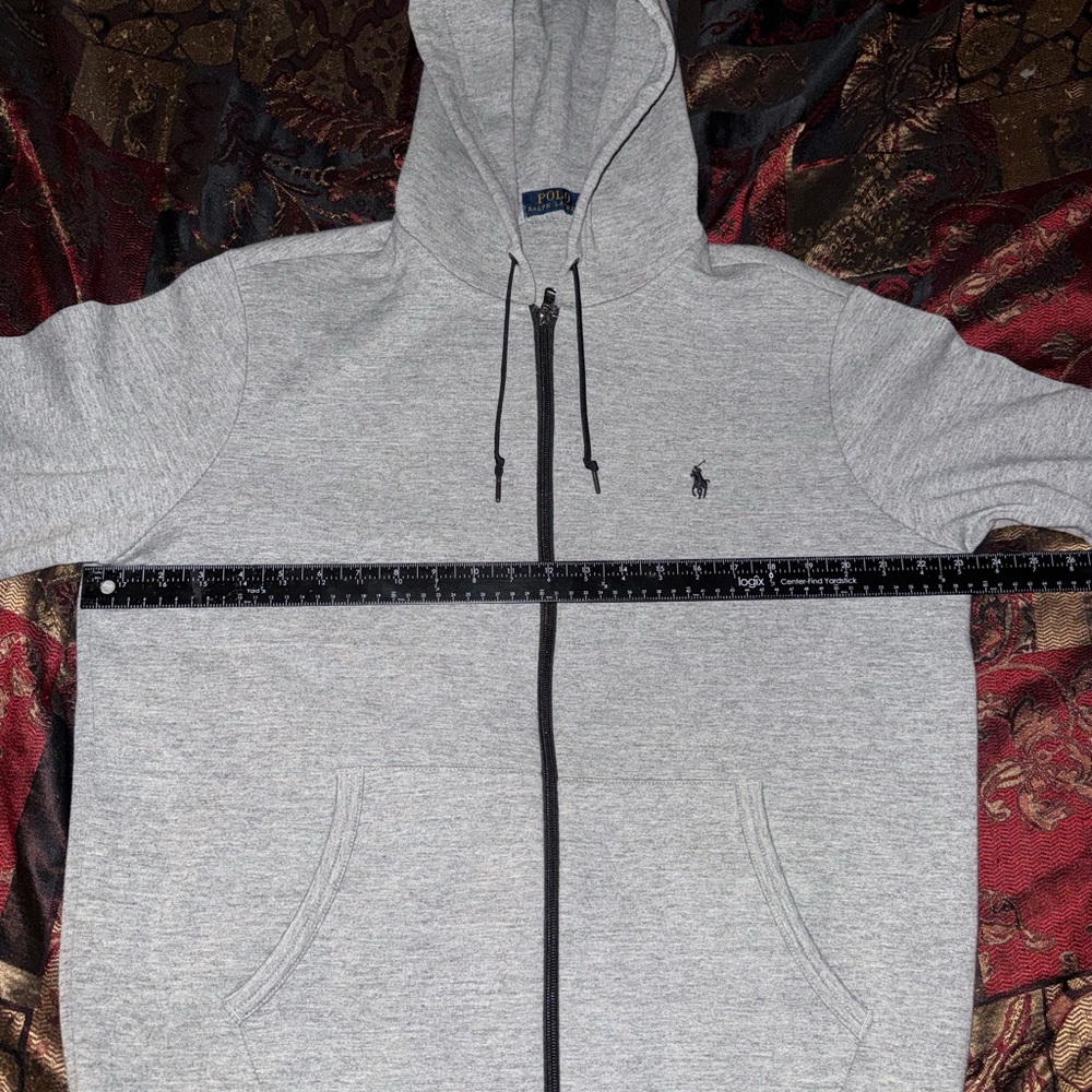 Polo Ralph Lauren Double-Knit Grey Zip-Up Sweater - Picture 3 of 5